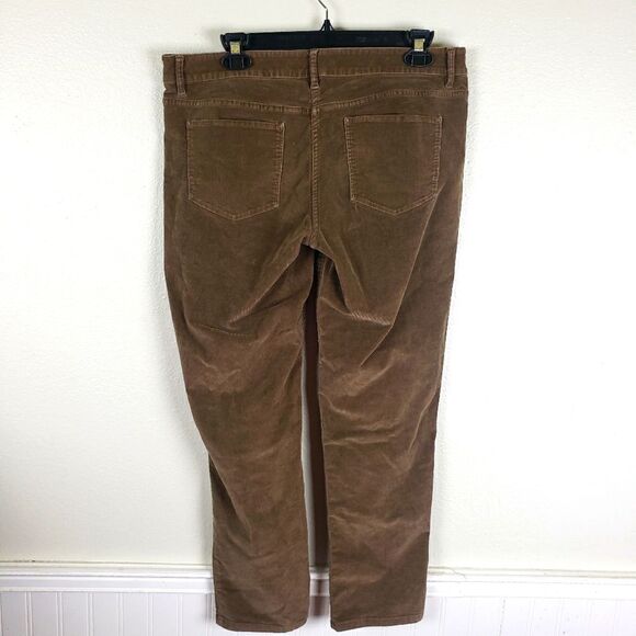 Women's J. Jill Brown Ribbed Corduroy Straight Leg Mid Rise Pants Size 12P - Picture 2 of 9